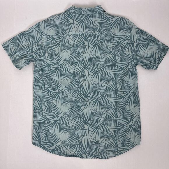 Hang Ten Button Up Shirt Mens Medium Short Sleeve‎ Linen Tropical Cabana Resort - Picture 2 of 14